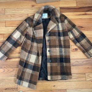 AE brown long teddy jacket